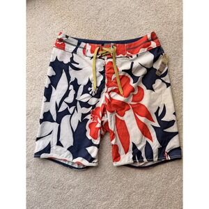 Tommy Bahama Relax Laguna Luau Board Shorts Mens 32 Persimmon Red Floral TR9730